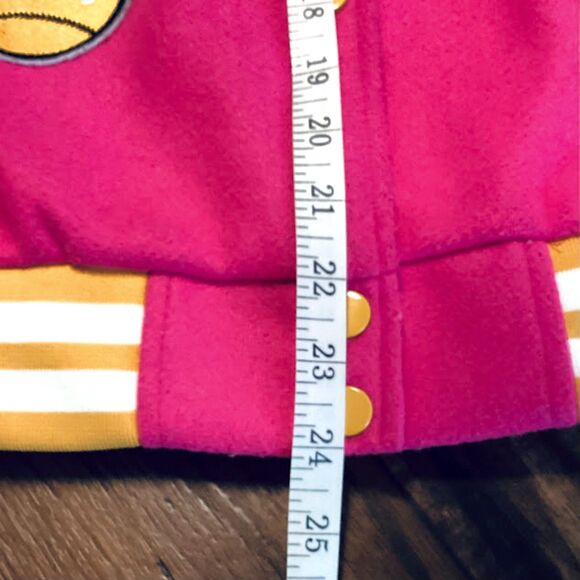 Daisy Women's Varsity Patch Casual Bomber Jacket in Pink/Multi  XL - Picture 9 of 9